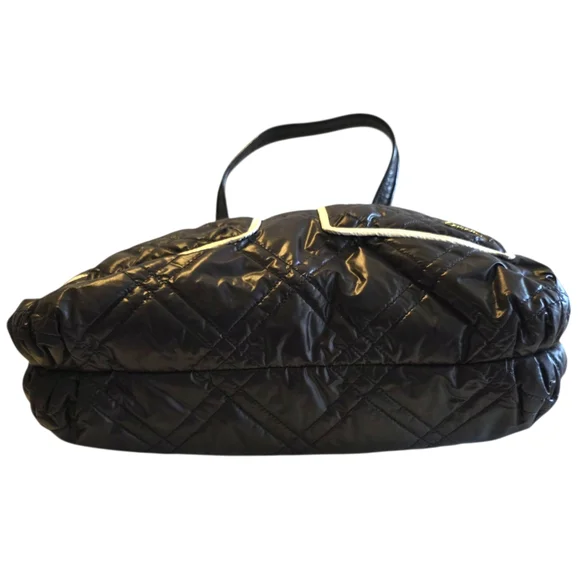 Coach Poppy Ski Bunny Black/White Limited Rare Quilted Glam Tote Y2K - Picture 5 of 9